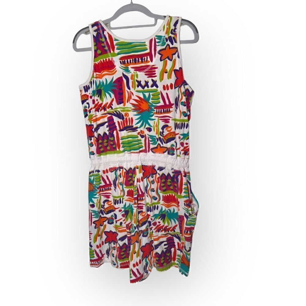 BG Basics White, bright colors white, red, green, orange Shorts Romper Size M - Picture 6 of 6